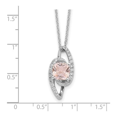 Sterling Silver CZ Cushion-Cut Brilliant-Cut Pendant Necklace – view 5