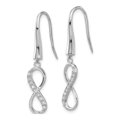 Sterling Silver CZ Infinity Dangle Earrings – view 3