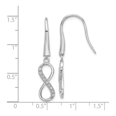 Sterling Silver CZ Infinity Dangle Earrings – view 5
