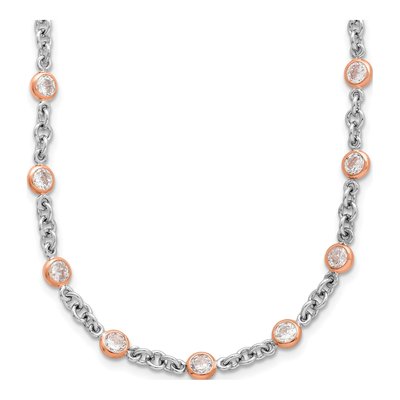 Rose Gold-Plated Sterling Silver 4.5mm Bezel Link Chain