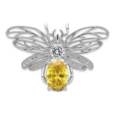 Sterling Silver CZ Bee Pin