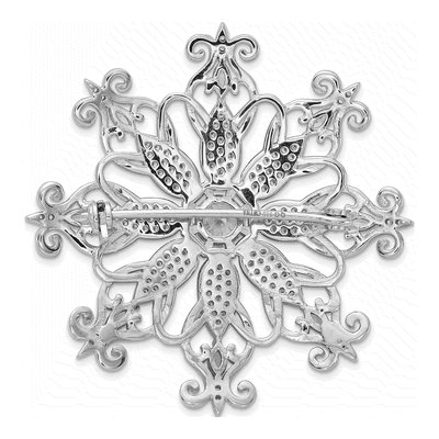 Sterling Silver CZ Snowflake Pin – view 3