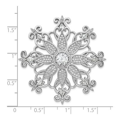 Sterling Silver CZ Snowflake Pin – view 4