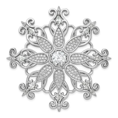 Sterling Silver CZ Snowflake Pin
