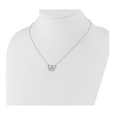 Sterling Silver CZ Butterfly Pendant Necklace – view 4