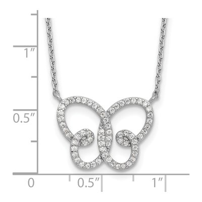 Sterling Silver CZ Butterfly Pendant Necklace – view 5