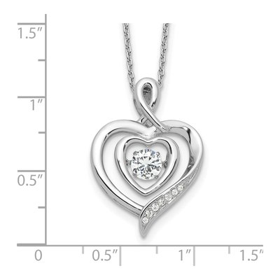 Sterling Silver CZ Heart Pendant Necklace – view 5