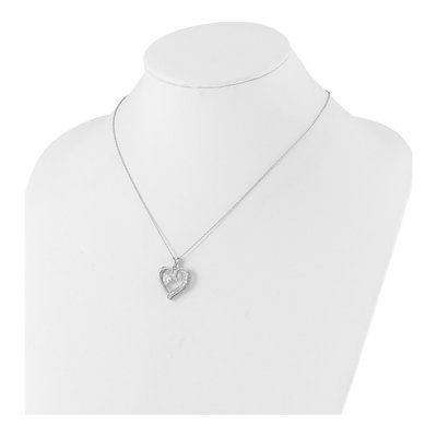 Sterling Silver CZ Heart Pendant Necklace – view 4