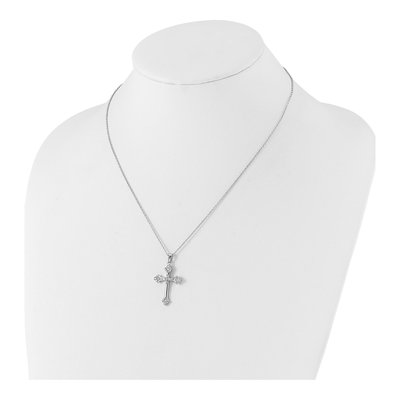 Sterling Silver CZ Cross Pendant Necklace – view 4