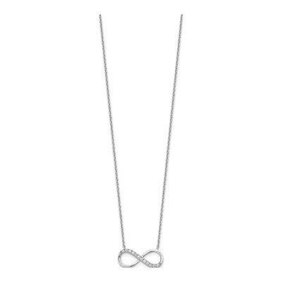Sterling Silver CZ Infinity Pendant Necklace – view 3