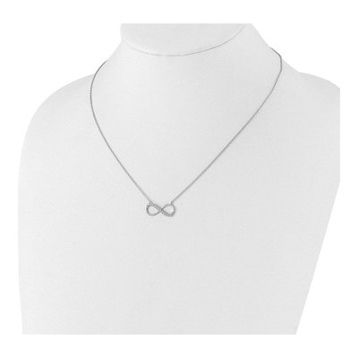 Sterling Silver CZ Infinity Pendant Necklace – view 4