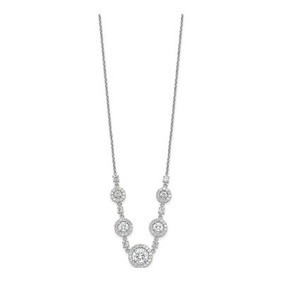 Sterling Silver CZ Halo Circles Necklace – view 3