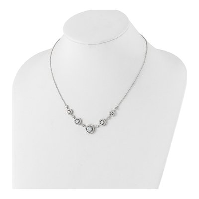 Sterling Silver CZ Halo Circles Necklace – view 4