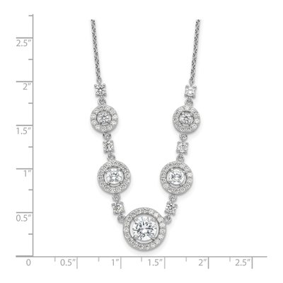 Sterling Silver CZ Halo Circles Necklace – view 5