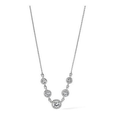 Sterling Silver CZ Halo Circles Necklace – view 6