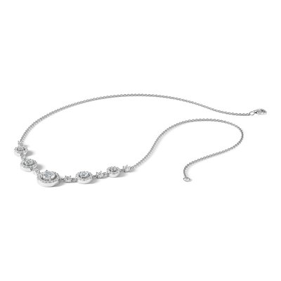 Sterling Silver CZ Halo Circles Necklace – view 7
