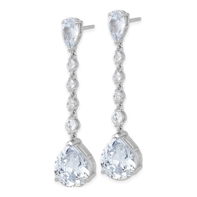 Sterling Silver CZ Teardrop Chandelier Earrings – view 3