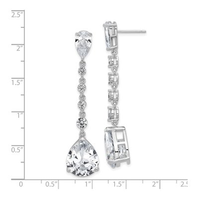 Sterling Silver CZ Teardrop Chandelier Earrings – view 5