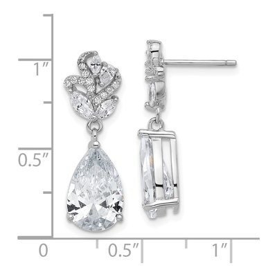 Sterling Silver CZ Marquise Pear Chandelier Earrings – view 5