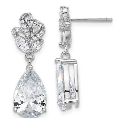 Sterling Silver CZ Marquise Pear Chandelier Earrings