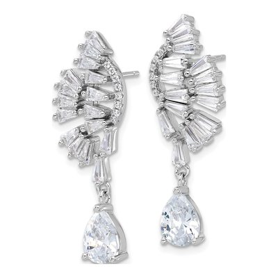 Sterling Silver CZ Chandelier Earrings – view 3