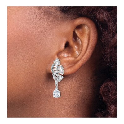 Sterling Silver CZ Chandelier Earrings – view 4
