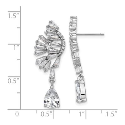 Sterling Silver CZ Chandelier Earrings – view 5