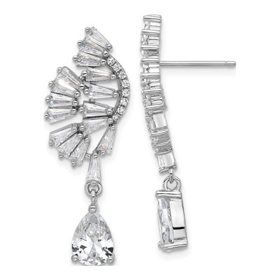 Sterling Silver CZ Chandelier Earrings