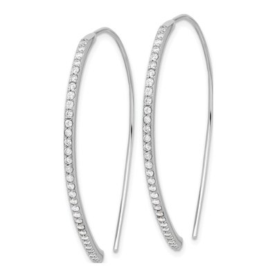 Sterling Silver CZ Threader Earrings – view 3