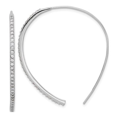 Sterling Silver CZ Threader Earrings