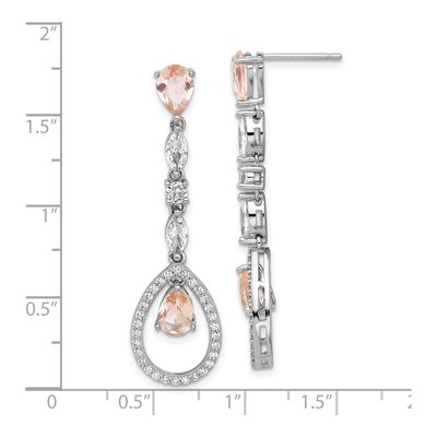 Sterling Silver CZ Teardrop Dangle Earrings – view 5