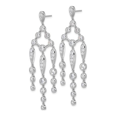 Sterling Silver CZ Chandelier Earrings – view 3