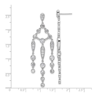 Sterling Silver CZ Chandelier Earrings – view 5
