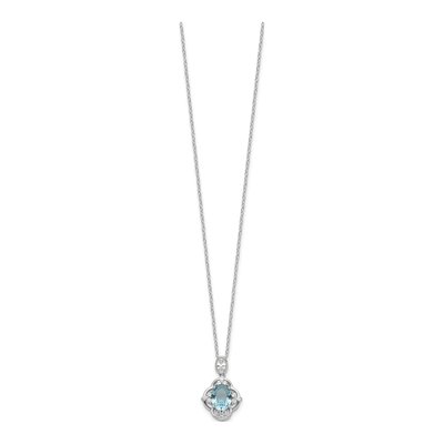 Sterling Silver CZ Glass Pendant Necklace – view 3