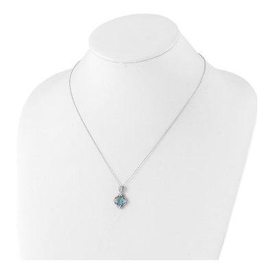 Sterling Silver CZ Glass Pendant Necklace – view 4