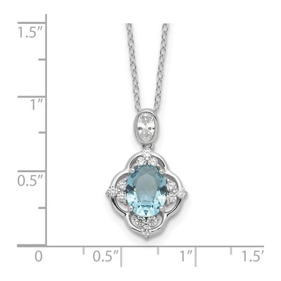 Sterling Silver CZ Glass Pendant Necklace – view 5