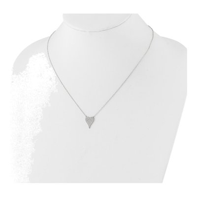 Sterling Silver CZ Pave Heart Pendant Necklace – view 4