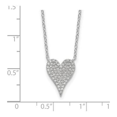 Sterling Silver CZ Pave Heart Pendant Necklace – view 5