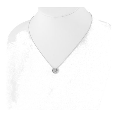 Sterling Silver CZ Double Heart Pendant Necklace – view 4