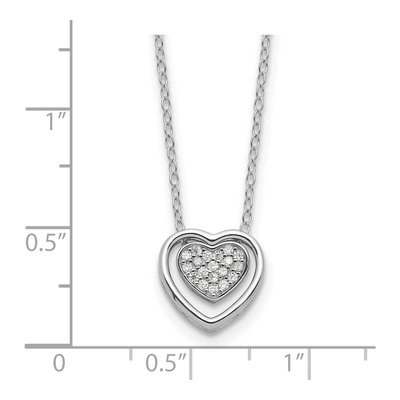 Sterling Silver CZ Double Heart Pendant Necklace – view 5