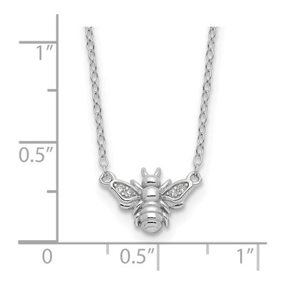 Sterling Silver CZ Bee Pendant Necklace – view 5