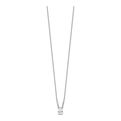 Sterling Silver CZ Pear Necklace – view 3