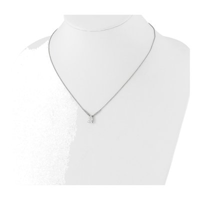 Sterling Silver CZ Pear Necklace – view 4