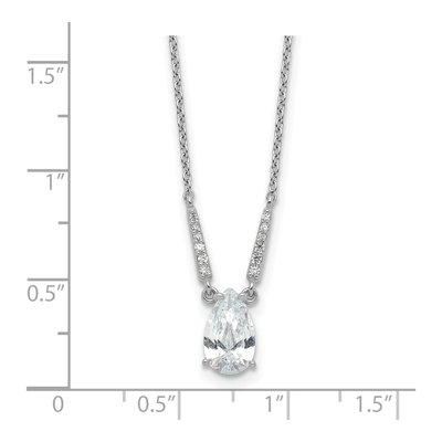 Sterling Silver CZ Pear Necklace – view 5