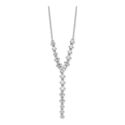 Sterling Silver CZ Y-Drop Necklace