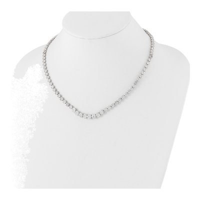 Sterling Silver CZ Cluster Necklace – view 4