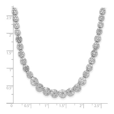 Sterling Silver CZ Cluster Necklace – view 5