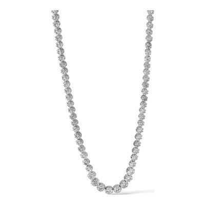 Sterling Silver CZ Cluster Necklace – view 6