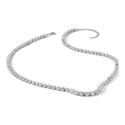 Sterling Silver CZ Cluster Necklace – view 7
