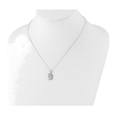 Sterling Silver CZ Unicorn Pendant Necklace – view 4